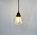 Frosted Leaf Embossed Clear Pendant Light