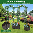82 x 99 Inch Garden Arch Trellis with 2 Self-Watering Planter Boxes Wheels-Black by LJGDeals