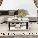 Baked Curved Mirror Coffee Table for Living Room