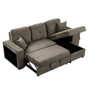 Reversible Sleeper Sectional Sofa Bed With Side Shelf And 2 Stools, Pull-Out L-Shaped Sofa Bed, Corner Sofa-Bed With Storage Chaise Left / Right Hande For Living Room by HouseOfZazla