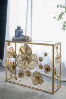 Console Table With Mirrored Glass Top, Modern Entryway Table For Living Room Foyer Entryway - Gold by HouseOfZazla