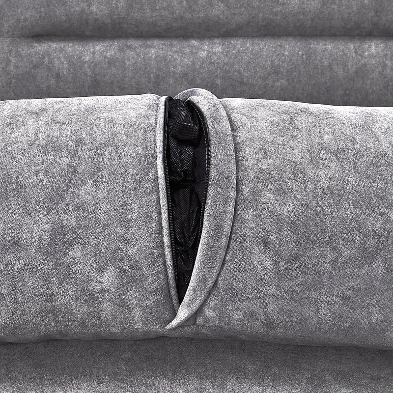 55.1" Pull Out Sleep Sofa Bed Loveseats Sofa Couch with Adjustable Backrest, Storage Pockets, 2 Soft Pillows, USB Ports for Living Room, Bedroom, Apartment, Office,Grey