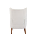 Accent Chair With Birch Wood Legs - White by HouseOfZazla