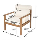 28" Mid-Century Modern Acacia Wood Outdoor Patio Chair by HouseOfZazla