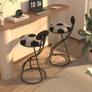 Upholstered S-shaped Barstools Set of 2