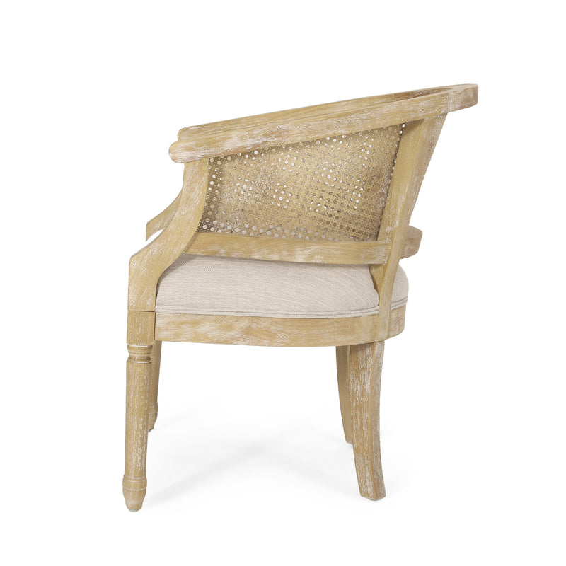 Walker Edison | Rattan Curved Back Accent Chair