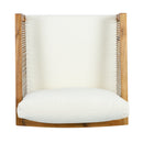 Outdoor Club Chair (Set of 1) - Acacia Wood Frame with Rope Back by HouseOfZazla