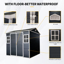 Resin Outdoor Storage Shed Waterproof Shed With Floor & Two Windows & Lockable Door, Tool Shed For Garden, Patio, Backyard by HouseOfZazla