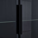 Modern Minimalist Style LED Curio Cabinet With Tempered Glass Door, Metal Legs by HouseOfZazla