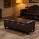 Rectangle Storage Ottoman Bench For Living Room - Brown by HouseOfZazla