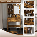 Vanity Desk Set with LED Lighted Mirror & Padded Stool