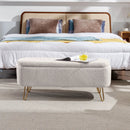 Storage Ottoman Bench For End Of Bed Legs, Modern Camel Faux Fur Entryway Bench Upholstered Padded With Storage For Living Room Bedroom by Unique Piece Furniture