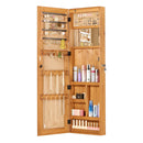 Jewelry Armoire Organizer With Full Length Mirror, Wall Mounted Lockable Cabinet With LED Light by Unique Piece Furniture
