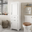 Freestanding Bathroom Vanity Tall With Damping Hinge Doors, Adjustable Shelves - White by HouseOfZazla