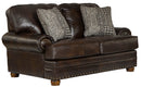 Roberto - Leather Loveseat - Cocoa