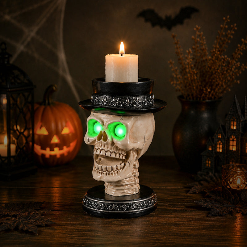 Halloween Skull Candle Holder with Glowing LED, photo 2 of 10