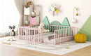 Metal Floor Bed Frame With Fence And Door by HouseOfZazla