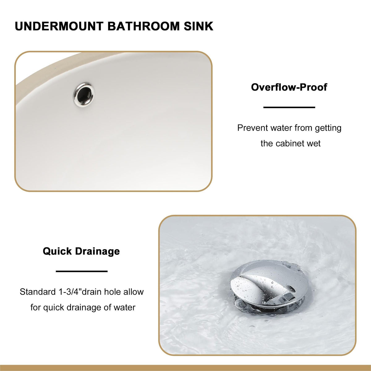 Elegant Ceramic Oval Undermount Bathroom Sink With Overflow, photo 12 of 20