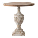 Antique Round Wood Table - Antique White / Gray by HouseOfZazla
