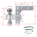Alu - Adjustable Trailer Drop Hitch With 2" Receiver, 6" Adjustable - Silver by HouseOfZazla