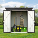 Metal garden sheds 6ftx4ft outdoor storage sheds black without inner foundation(OLD SKU:W135027883)