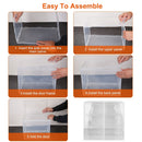 6Packs Collapsible Shoe Box Stackable Shoe Storage Bin Transparent Dustproof Hard PP Shoe Organizer Container with Magnetic Door