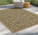 Earth - 7'10" X 10'3" Indoor, Outdoor Area Rug - Natural / Black by HouseOfZazla