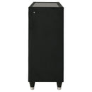 Ravenne 6-drawer Velvet Upholstered LED Dresser Cabinet Black
