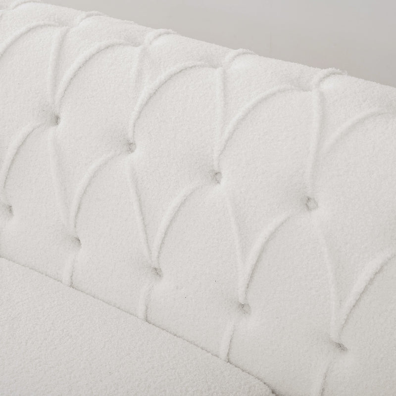 83.66 Inch Width Traditional Square Arm removable cushion 3 seater Sofa