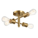 Ephemeral - 4 Lights Semi Flush Mount Ceiling Pendant - Antique Brass / Clear / Gold by HouseOfZazla
