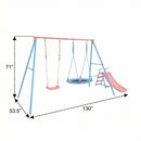 Xns107 - 2 Swing Set With Slide For Outdoor - Blue / Pink by HouseOfZazla