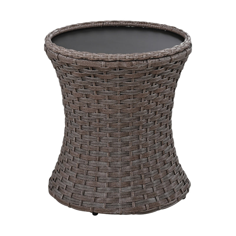 5 Pieces Outdoor Patio Furniture Set with Pet House Cool Bar and Retractable Side Tray, Rattan Wicker Patio Swivel Rocking Chairs Set of 2 with Ottomans for Backyard, Porch, Balcony, Beige