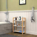 3-tiers Storage Bookcase with Solid Wood Frame, White