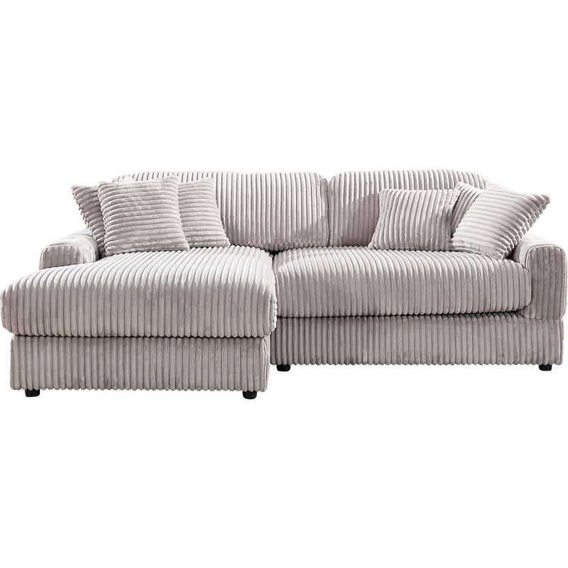 Modern CorduroyCorner sofa Sleeper Sofa Couch With Comfy Deep Seat& 6 Pillows