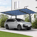 Outdoor Carport, Single Carport Aluminum Metal Frame And Polycarbonate Panels Car Port For Outdoor Driveway Car, Truck - Charcoal by HouseOfZazla