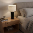 Aura - Table Lamp With On / Off Switch Block Base - Black / White by HouseOfZazla