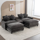Modern Sectional Sofa With Removable Ottomans, USB Ports by HouseOfZazla