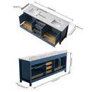 Nuvia 83-Inch Blue Modern Double Sink Freestanding Bathroom Vanity (SAK13972) by SAKSBY WHOLESALE
