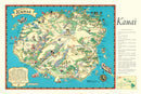 Vintage Map of Kauai, 1935