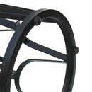 32 Inch Round Coffee Table, Mango Wood Top, Lattice Cut Out Metal Frame, Brown, Black