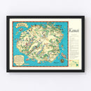 Vintage Map of Kauai, 1935