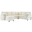 U-Shaped Sectional Sleeper Sofa With Ample Storage Space, 2 Cup Holders And Charging Ports For Living Room by HouseOfZazla