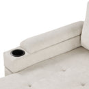 Convertible L Shaped Sofa Couch With Storage, Cup Holders, USB Ports by HouseOfZazla