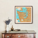 Vintage Map of Olympic Peninsula & Puget Sound, 1934