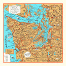 Vintage Map of Olympic Peninsula & Puget Sound, 1934