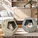 25.98" Shaped Modern Pet Furniture Cat Kennel Side Table MDF Multi-Purpose Furniture,Cement Gray