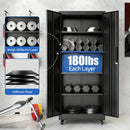 Heavy Duty Rolling Cabinet With Lock, Garage Storage Cabinet, 4 Adjustable Shelves For Tool Organization by HouseOfZazla