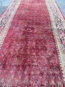 3'7"X 10' Antique Handmade India Oriental Paisley Wool Runner Rug Vegy