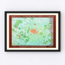 Vintage Map of Paris, France 1843