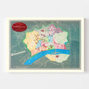 Vintage Map of Frankfurt, Germany 1844